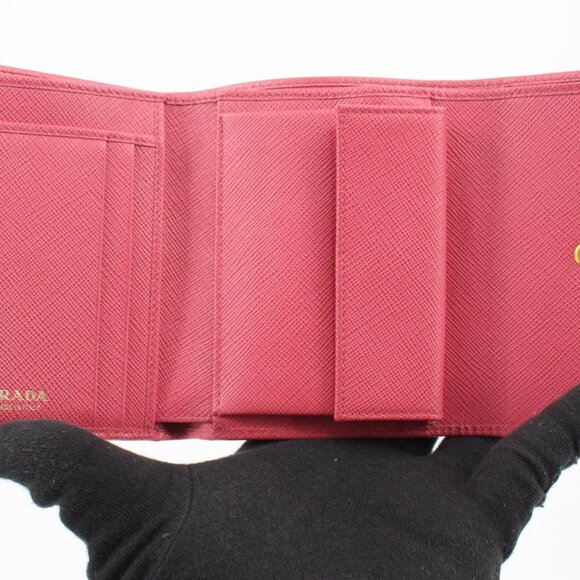 Prada Saffiano Metal Tri-fold Wallet - Picture 5 of 10